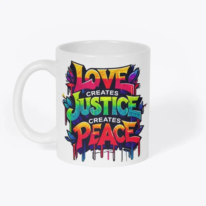 Love Justice Peace Graffiti 